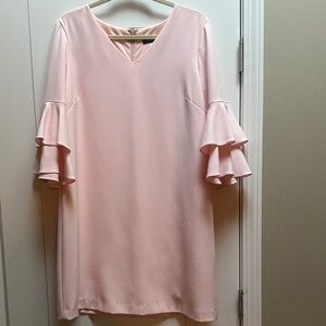 Tahari Pink Ruffle Sleeve Dress